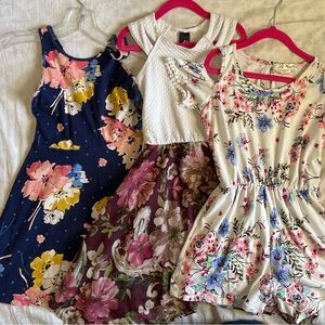 3 girls summer dresses/ romper